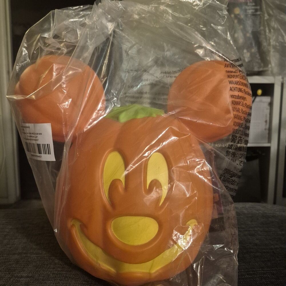 👻🎃😱Disney Parks Halloween Mickey 12” Medium Light-Up Jack-O’Lantern Pumpkin